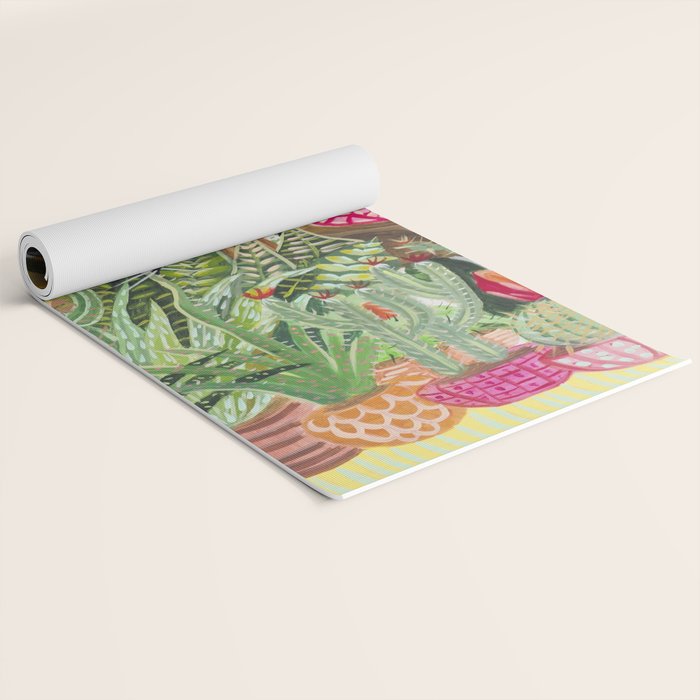 Black cat in the Garden Yoga Mat Gallery Image 2