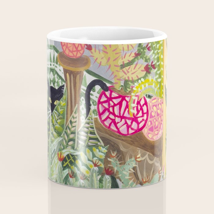 Black cat in the Garden Coffee Mug Gallery Image 4