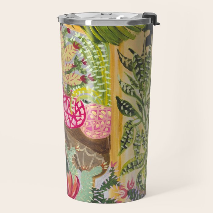 Black cat in the Garden Travel Mug Gallery Image 2