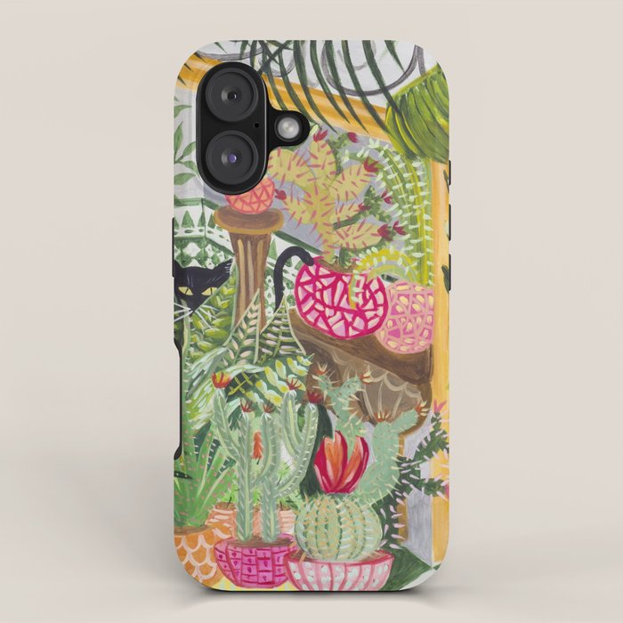 Black cat in the Garden iPhone Case Gallery Image 1