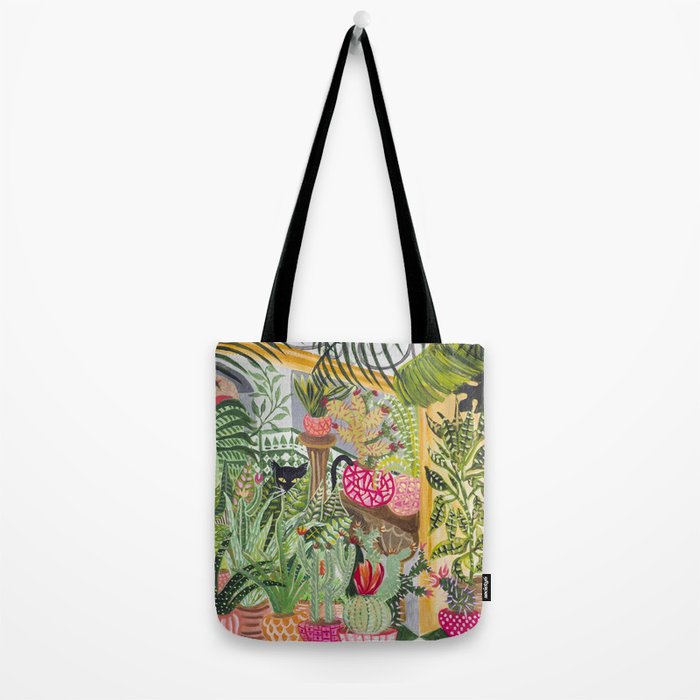 Black cat in the Garden Tote Bag Gallery Image 2