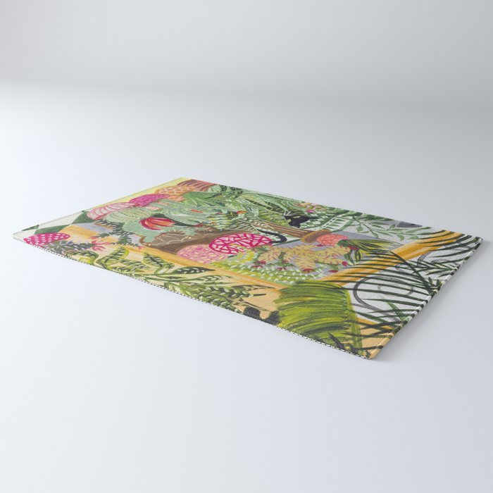 Black cat in the Garden Rug Gallery Image 3
