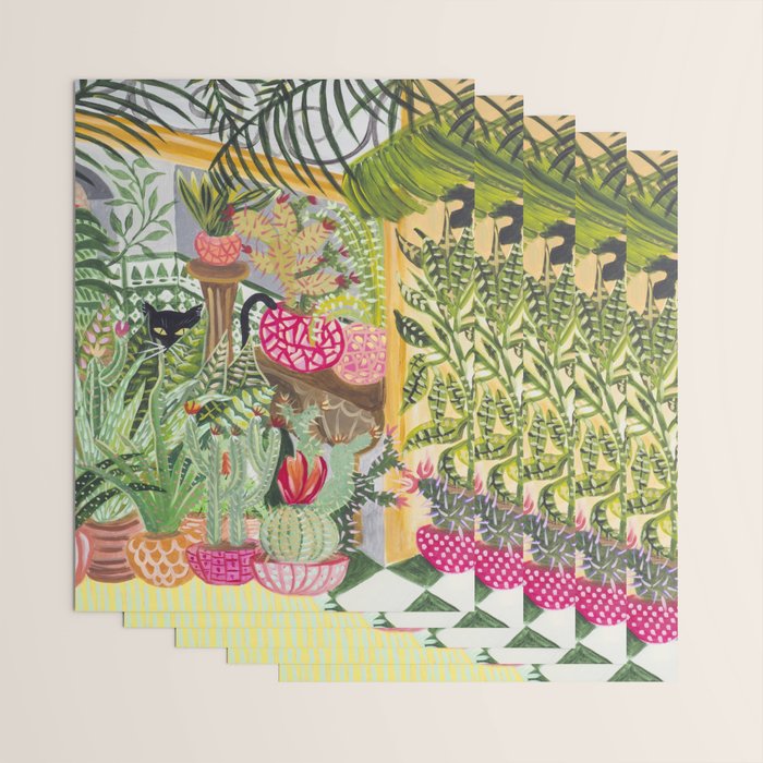 Black cat in the Garden Wrapping Paper Gallery Image 3