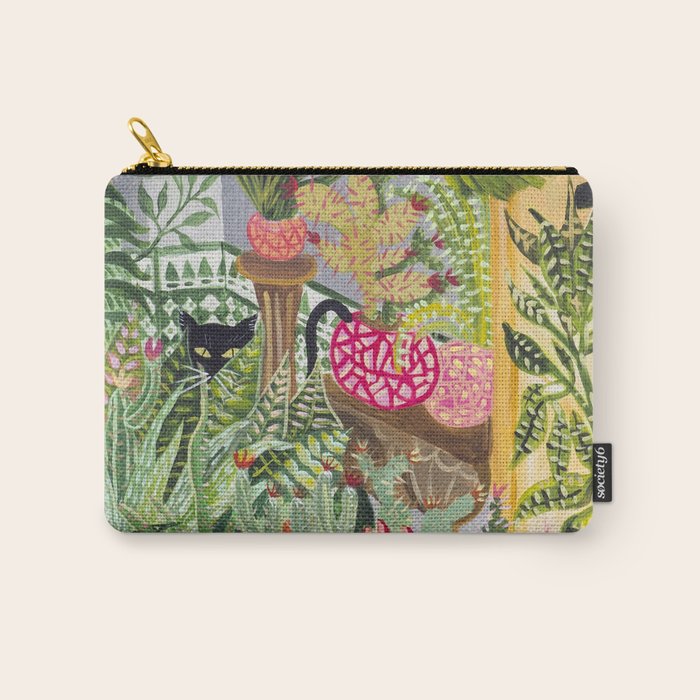 Black cat in the Garden Carry All Pouch Gallery Image 1