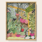 Black cat in the Garden Serving Tray Gallery Image 1