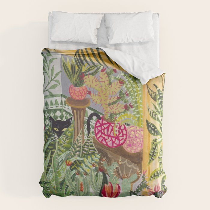 Black cat in the Garden Duvet Cover Gallery Image 6