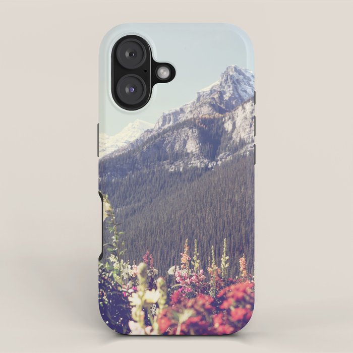 Mountain Wildflowers - Banff Nature, Landscape Photography iPhone Case Gallery Image 1