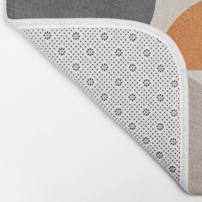 Teal Orange Semicircles Modern Yellow Gray Artwork Bath Mat Gallery Image 2