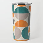 Teal Orange Semicircles Modern Yellow Gray Artwork Travel Mug Gallery Image 1