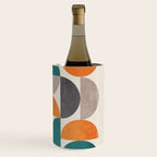 Teal Orange Semicircles Modern Yellow Gray Artwork Wine Chiller Gallery Image 3