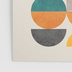 Teal Orange Semicircles Modern Yellow Gray Artwork Poster Gallery Image 3
