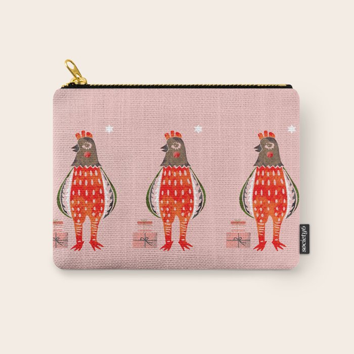 Christmas Chicken - illustration Carry All Pouch Gallery Image 1