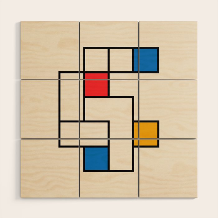 Bauhaus Blocks Wood Wall Art Gallery Image 1