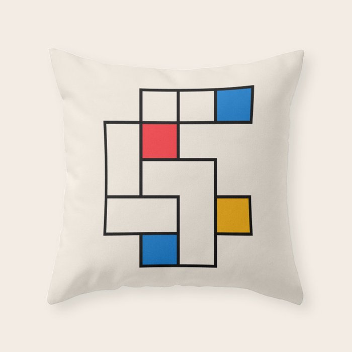 Bauhaus Blocks Throw Pillow Gallery Image 1