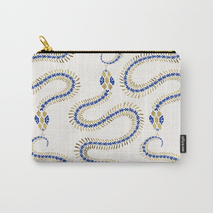 Snake Skeleton - Navy & Gold Palette Carry All Pouch Gallery Image 1