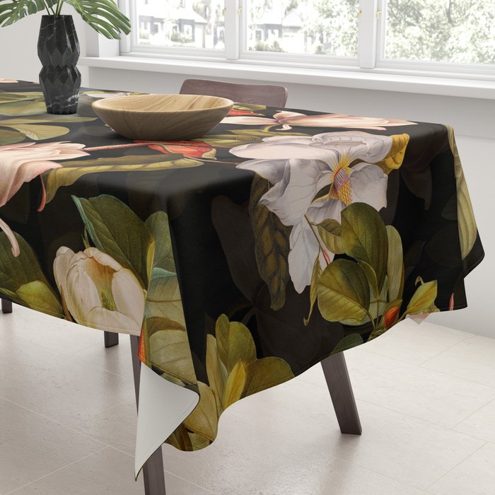 Vintage & Shabby Chic - Midnight Magnolia Botanical Garden Tablecloth Gallery Image 3