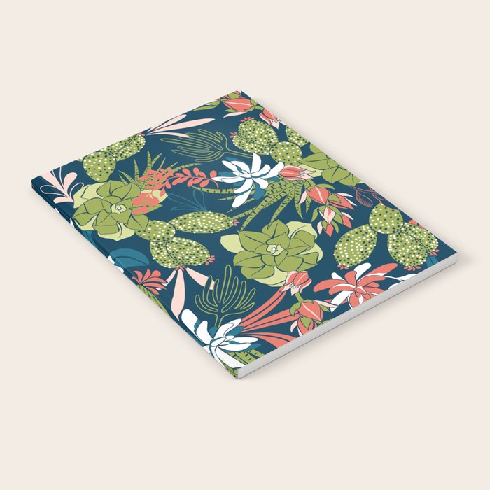 Succulent Garden Navy Notebook Gallery Image 1