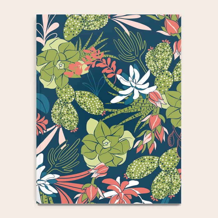 Succulent Garden Navy Notebook Gallery Image 4