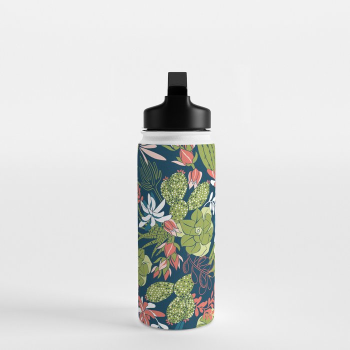 Succulent Garden Navy Water Bottle Gallery Image 3
