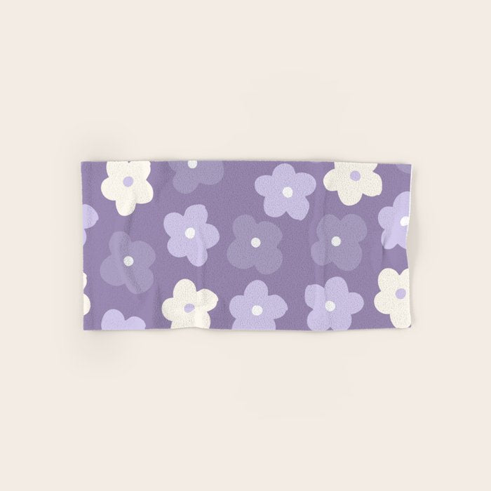 Purple Flowers Bath Towel Gallery Image 1