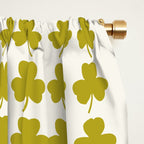 Clovers XIX Chartreuse Botanical Pattern Window Curtain Gallery Image 2