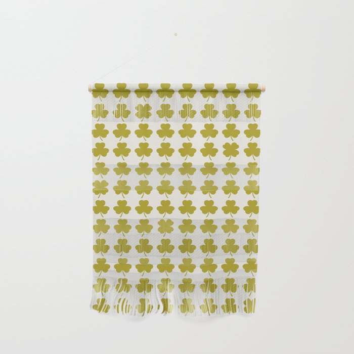 Clovers XIX Chartreuse Botanical Pattern Wall Hanging Gallery Image 1