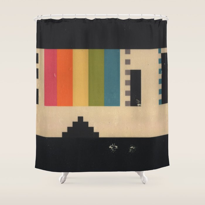 VHS Pixels Shower Curtain Gallery Image 1