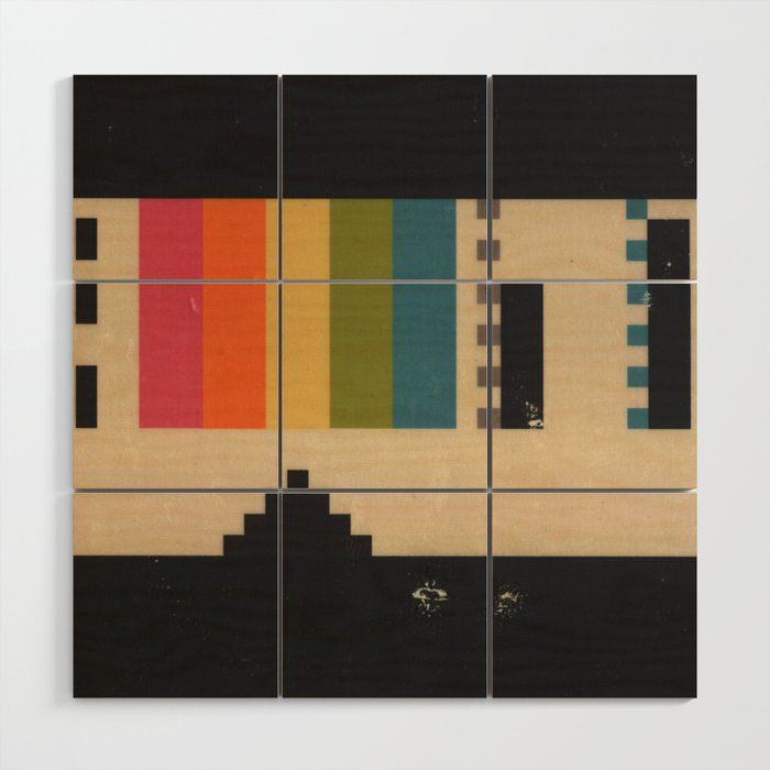 VHS Pixels Wood Wall Art Gallery Image 1