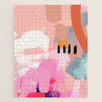 pink peach in terracotta abstract Jigsaw Puzzle Gallery Image 1