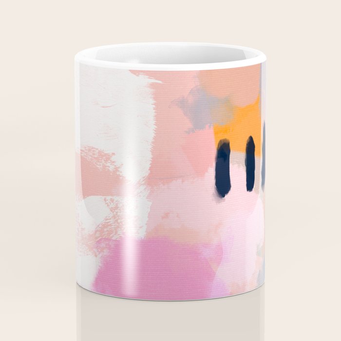 pink peach in terracotta abstract Coffee Mug Gallery Image 4