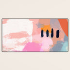 pink peach in terracotta abstract Desk Mat Gallery Image 3