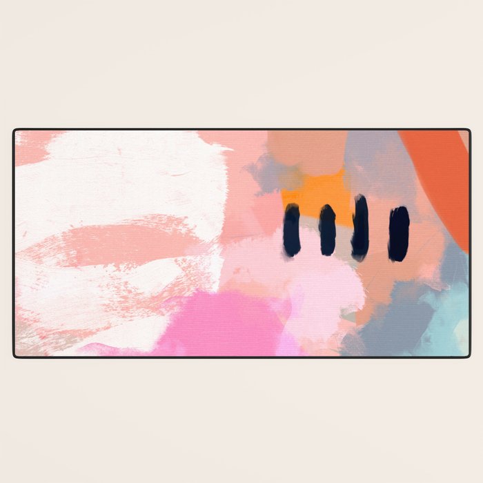 pink peach in terracotta abstract Desk Mat Gallery Image 3