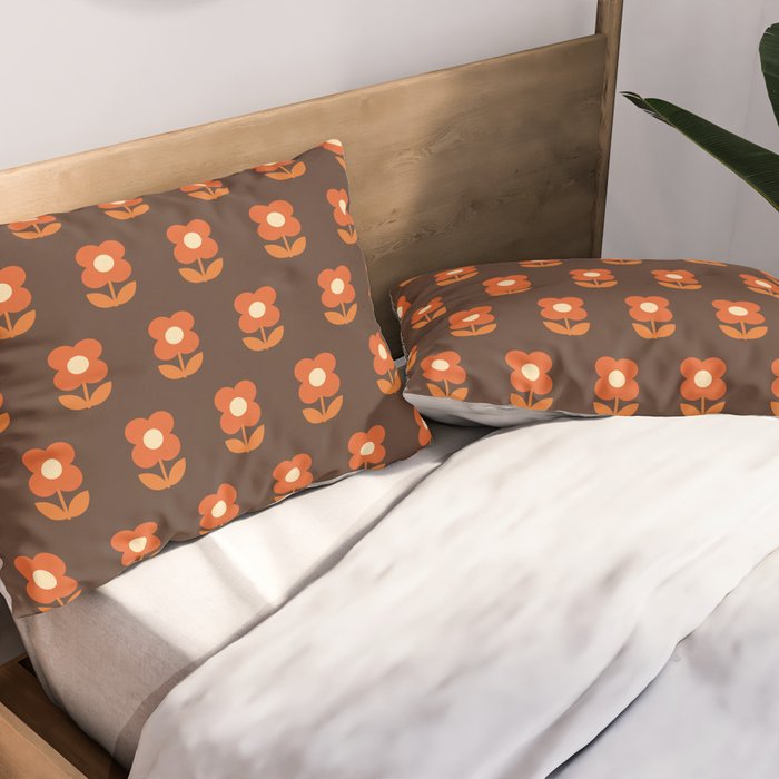 70s Flower Pattern #1 Pillow Sham Gallery Image 2