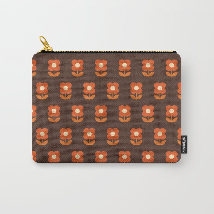 70s Flower Pattern #1 Carry All Pouch Gallery Image 1