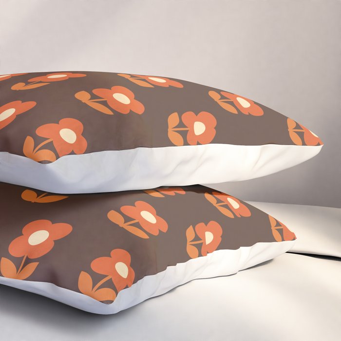 70s Flower Pattern #1 Pillow Sham Gallery Image 3