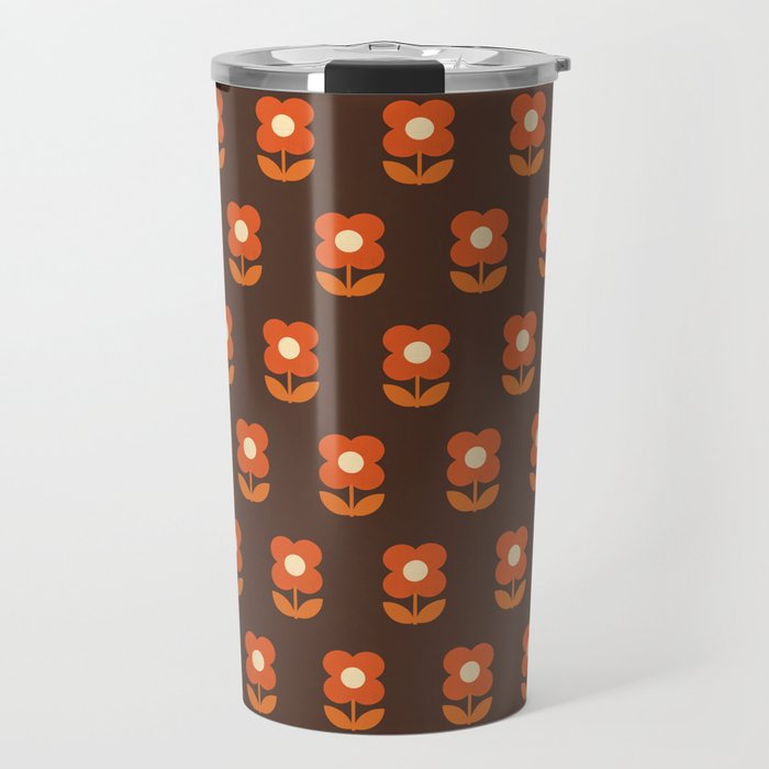 70s Flower Pattern #1 Travel Mug Gallery Image 1