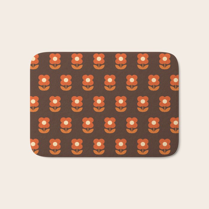 70s Flower Pattern #1 Bath Mat Gallery Image 1