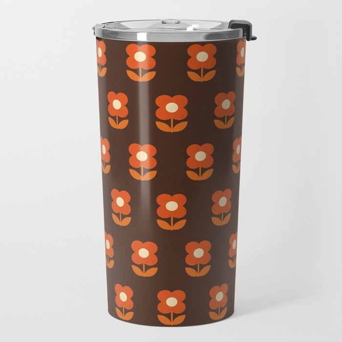 70s Flower Pattern #1 Travel Mug Gallery Image 2