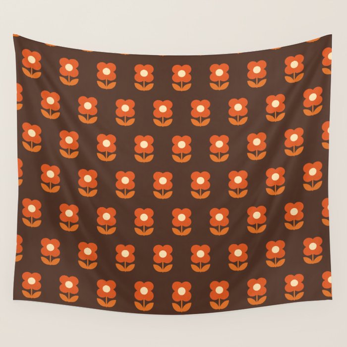 70s Flower Pattern #1 Wall Tapestry Gallery Image 4