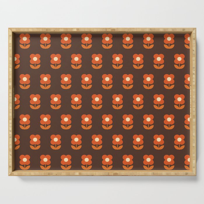 70s Flower Pattern #1 Serving Tray Gallery Image 1