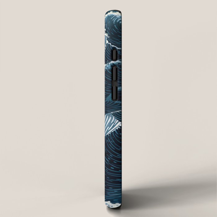 Japandi Wall Art Wabi Sabi Print Mid century Modern Navy Blue Art Minimalist Japanese Art Ocean art  iPhone Case Gallery Image 2