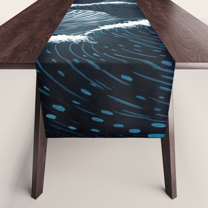 Japandi Wall Art Wabi Sabi Print Mid century Modern Navy Blue Art Minimalist Japanese Art Ocean art  Table Runner Gallery Image 1