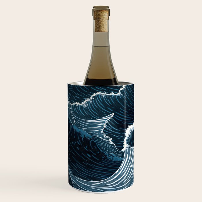 Japandi Wall Art Wabi Sabi Print Mid century Modern Navy Blue Art Minimalist Japanese Art Ocean art  Wine Chiller Gallery Image 2