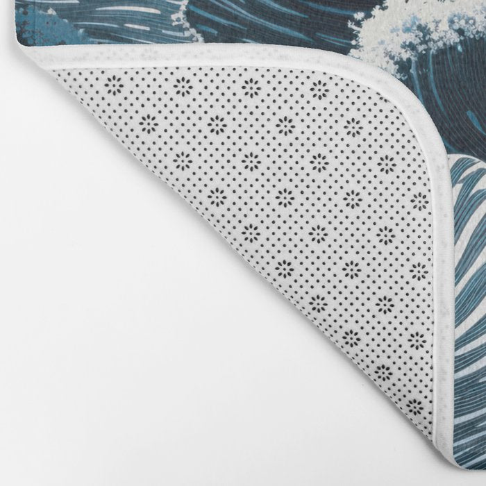 Japandi Wall Art Wabi Sabi Print Mid century Modern Navy Blue Art Minimalist Japanese Art Ocean art  Bath Mat Gallery Image 2