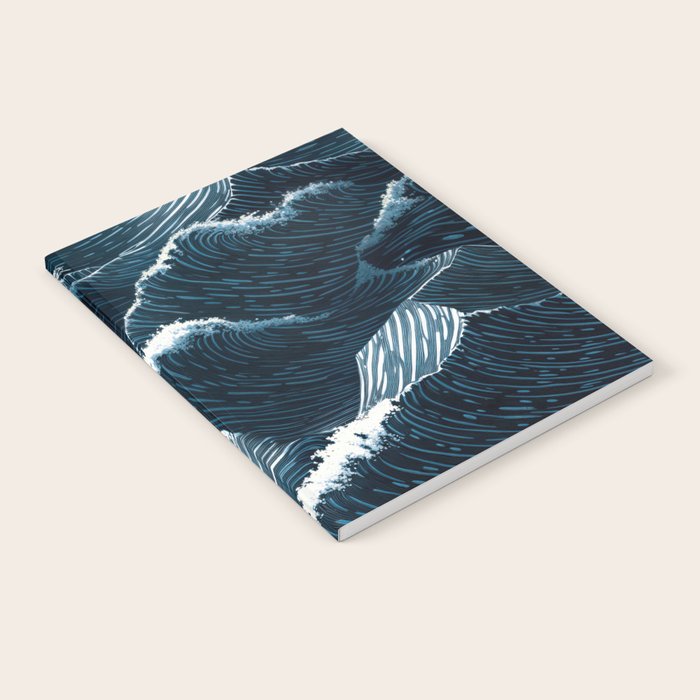 Japandi Wall Art Wabi Sabi Print Mid century Modern Navy Blue Art Minimalist Japanese Art Ocean art  Notebook Gallery Image 2