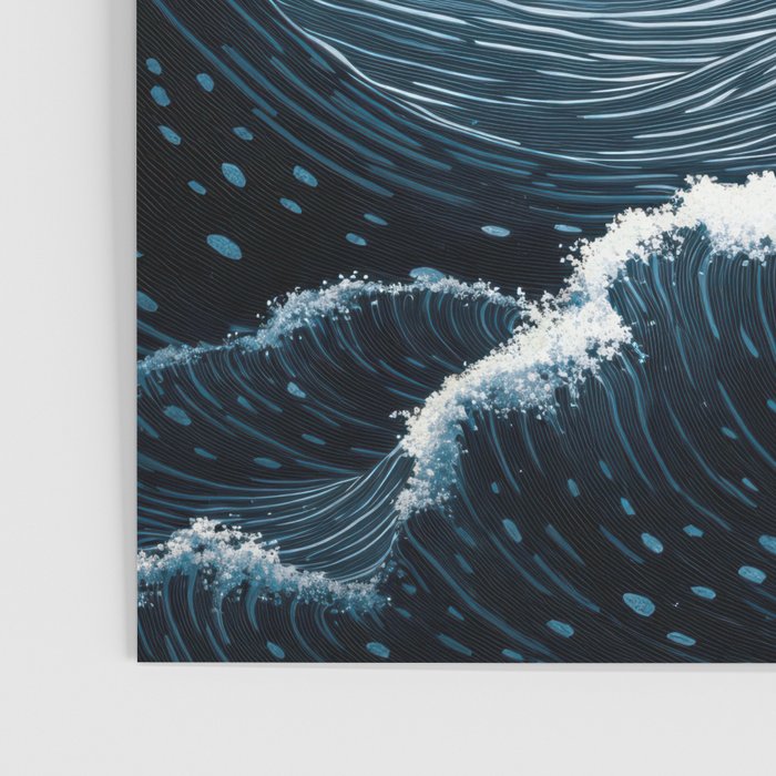Japandi Wall Art Wabi Sabi Print Mid century Modern Navy Blue Art Minimalist Japanese Art Ocean art  Poster Gallery Image 3