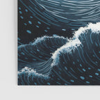 Japandi Wall Art Wabi Sabi Print Mid century Modern Navy Blue Art Minimalist Japanese Art Ocean art  Poster Gallery Image 3