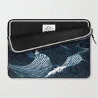 Japandi Wall Art Wabi Sabi Print Mid century Modern Navy Blue Art Minimalist Japanese Art Ocean art  Laptop Sleeve Gallery Image 2