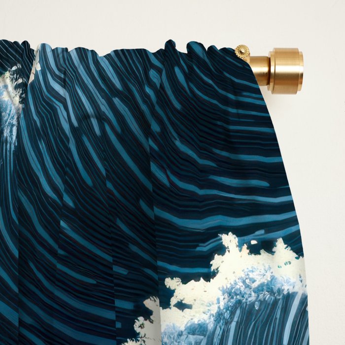 Japandi Wall Art Wabi Sabi Print Mid century Modern Navy Blue Art Minimalist Japanese Art Ocean art  Window Curtain Gallery Image 2
