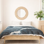 Japandi Wall Art Wabi Sabi Print Mid century Modern Navy Blue Art Minimalist Japanese Art Ocean art  Duvet Cover Gallery Image 3